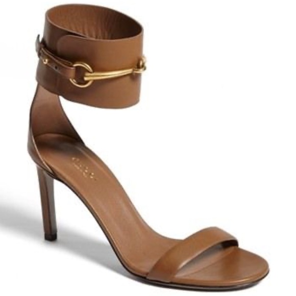 GUCCI Horsebit Accent Leather Sandal Heels - Picture 4 of 4